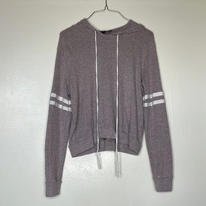 One Clothing Los Angeles Lavender Long Sleeve With Stripes Hoodie Size Medium